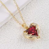 Collier avec cœur en rubis ange | Or