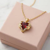 Collier avec cœur en rubis ange | Or