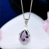 Collier avec cristal violet | Or