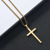 Collier avec croix « Foi Élevée » | Or blanc