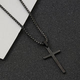 Collier avec croix « Foi Élevée » | Or blanc