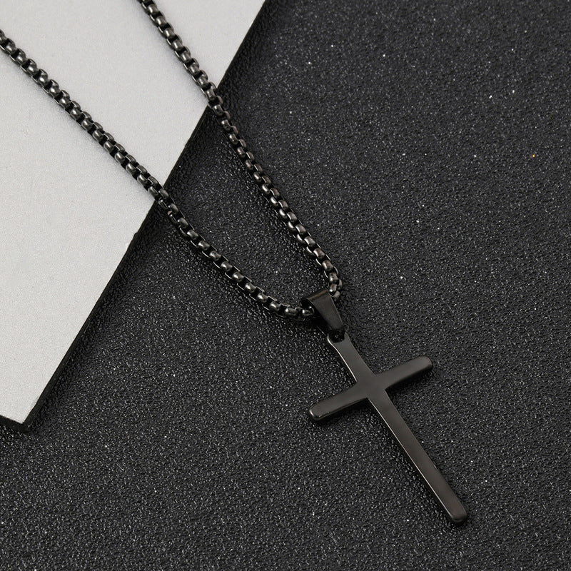 Collier avec croix « Foi Élevée » | Or blanc