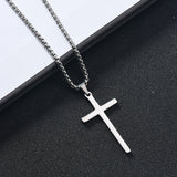 Collier avec croix « Foi Élevée » | Or blanc