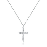 Collier avec croix et couronne en diamants | Or
