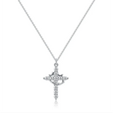 Collier avec croix et couronne en diamants | Or