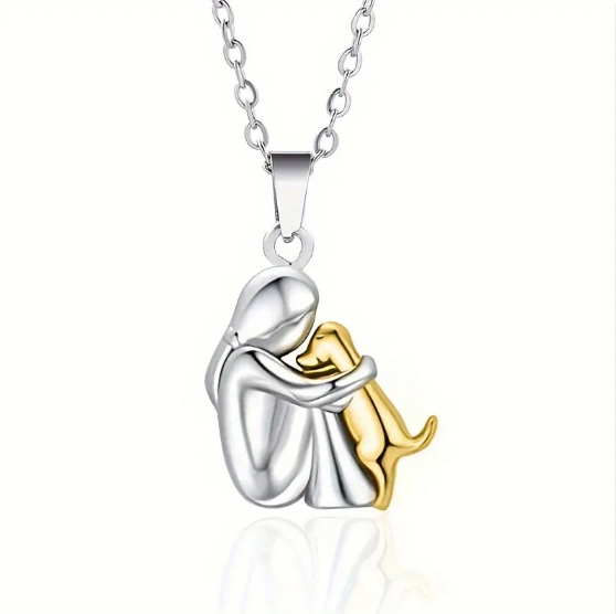 Collier fillette et son chien | Or