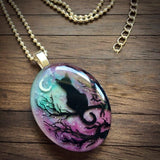 Collier avec le chat enchanté « la nuit des étoiles » | Or