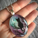 Collier avec le chat enchanté « la nuit des étoiles » | Or