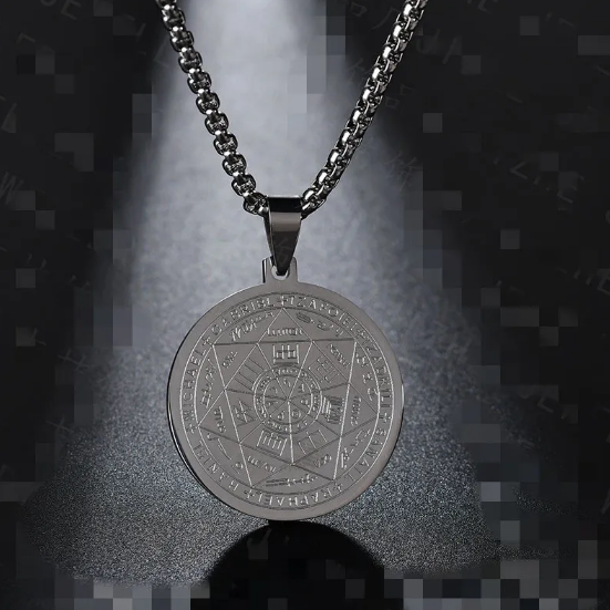 Collier avec médaille Triton ange Six étoiles | Or