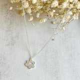 Collier avec patte, acier inoxydable | Or blanc