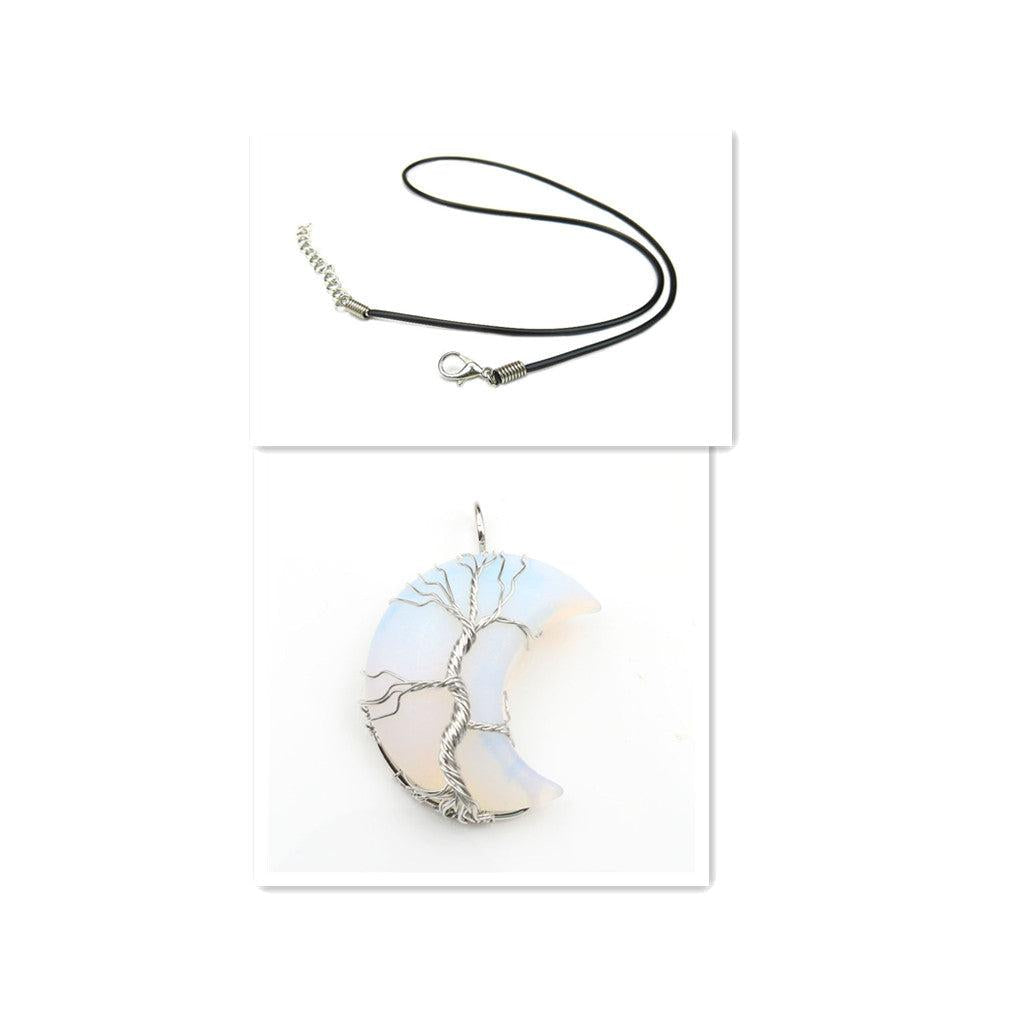 Collier avec pendentif arbre de vie en cristal | Or