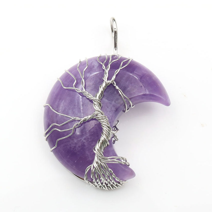 Collier avec pendentif arbre de vie en cristal | Or