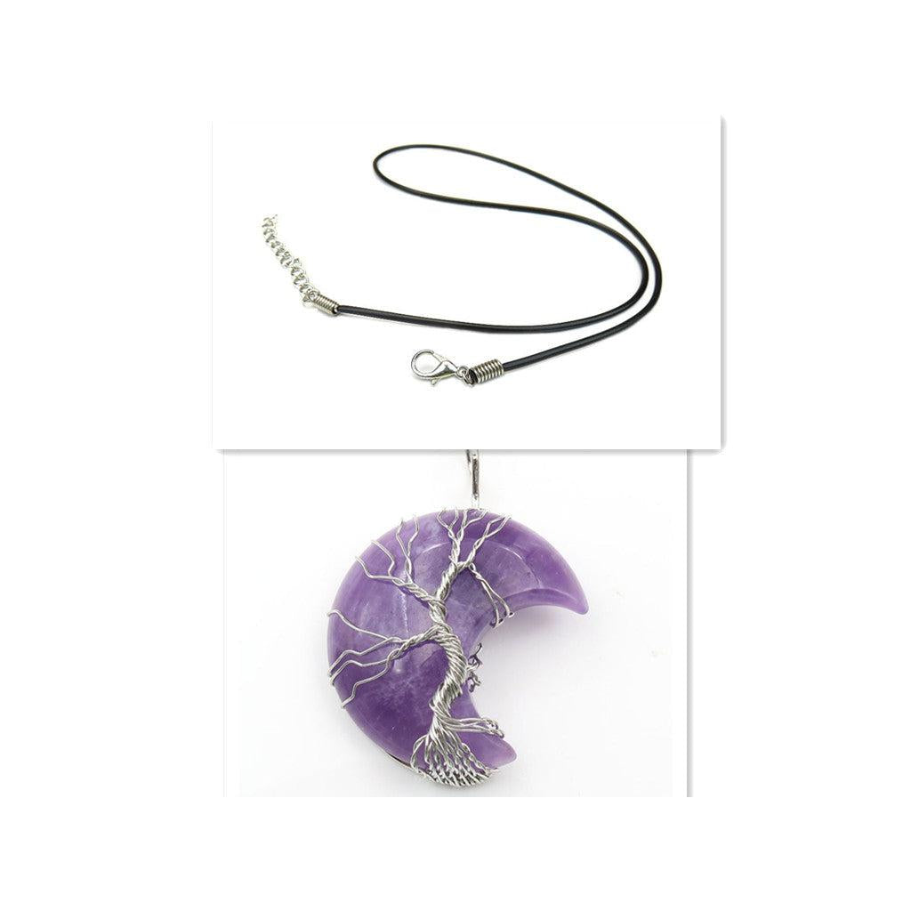 Collier avec pendentif arbre de vie en cristal | Or