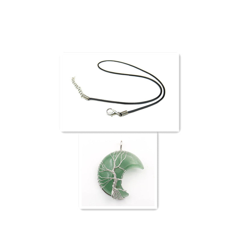 Collier avec pendentif arbre de vie en cristal | Or