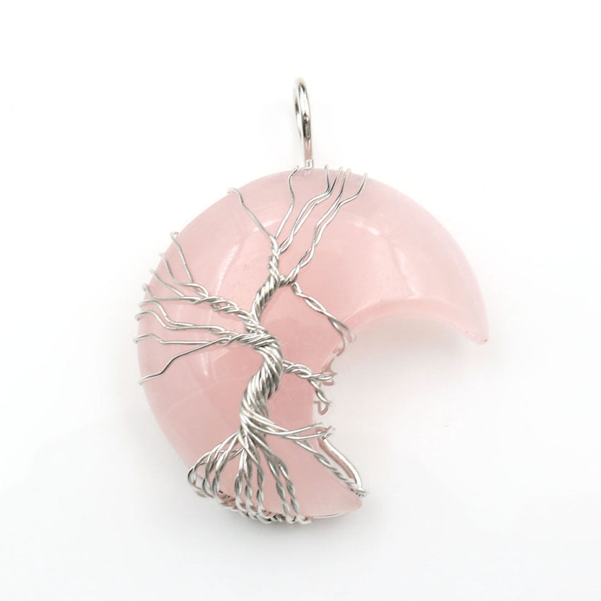 Collier avec pendentif arbre de vie en cristal | Or