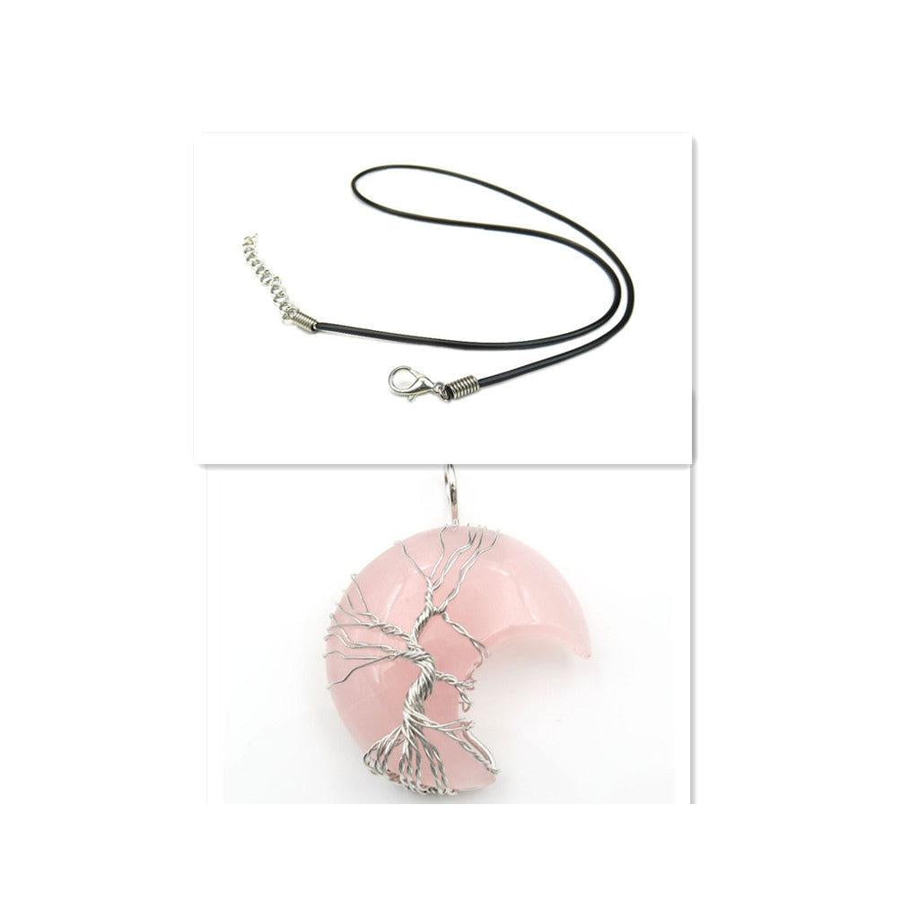 Collier avec pendentif arbre de vie en cristal | Or