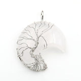 Collier avec pendentif arbre de vie en cristal | Or