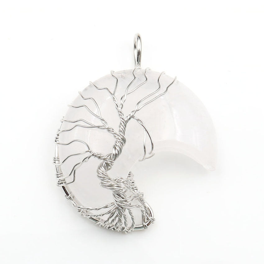 Collier avec pendentif arbre de vie en cristal | Or