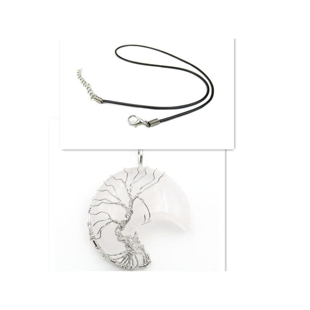 Collier avec pendentif arbre de vie en cristal | Or