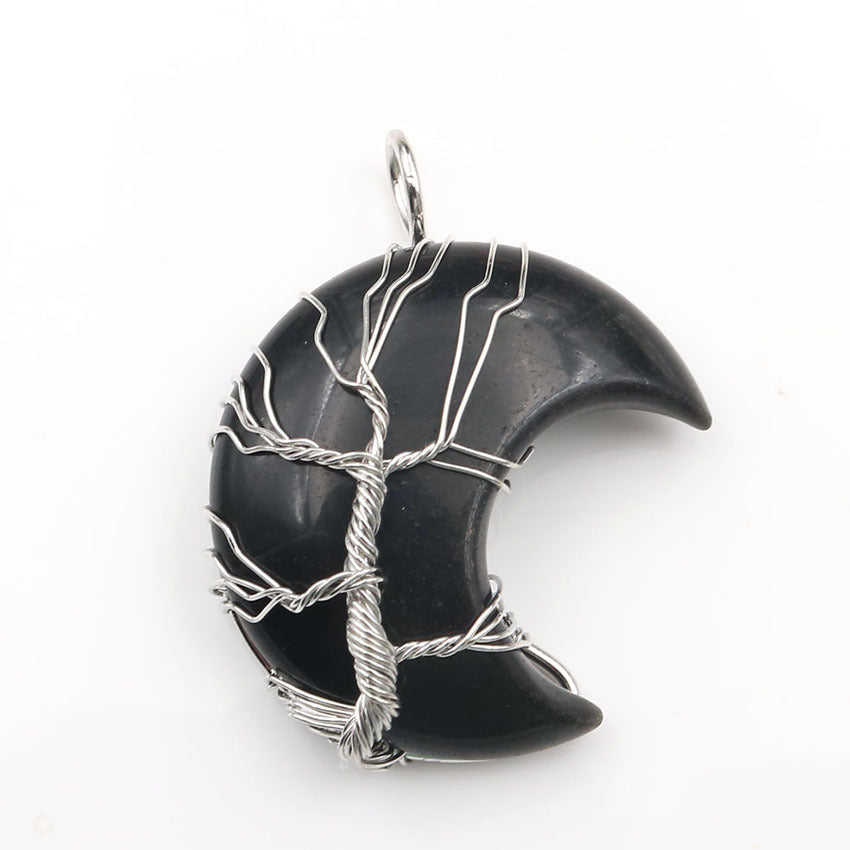 Collier avec pendentif arbre de vie en cristal | Or