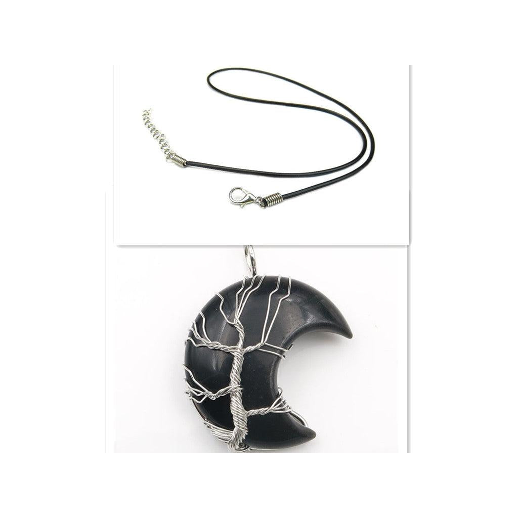 Collier avec pendentif arbre de vie en cristal | Or