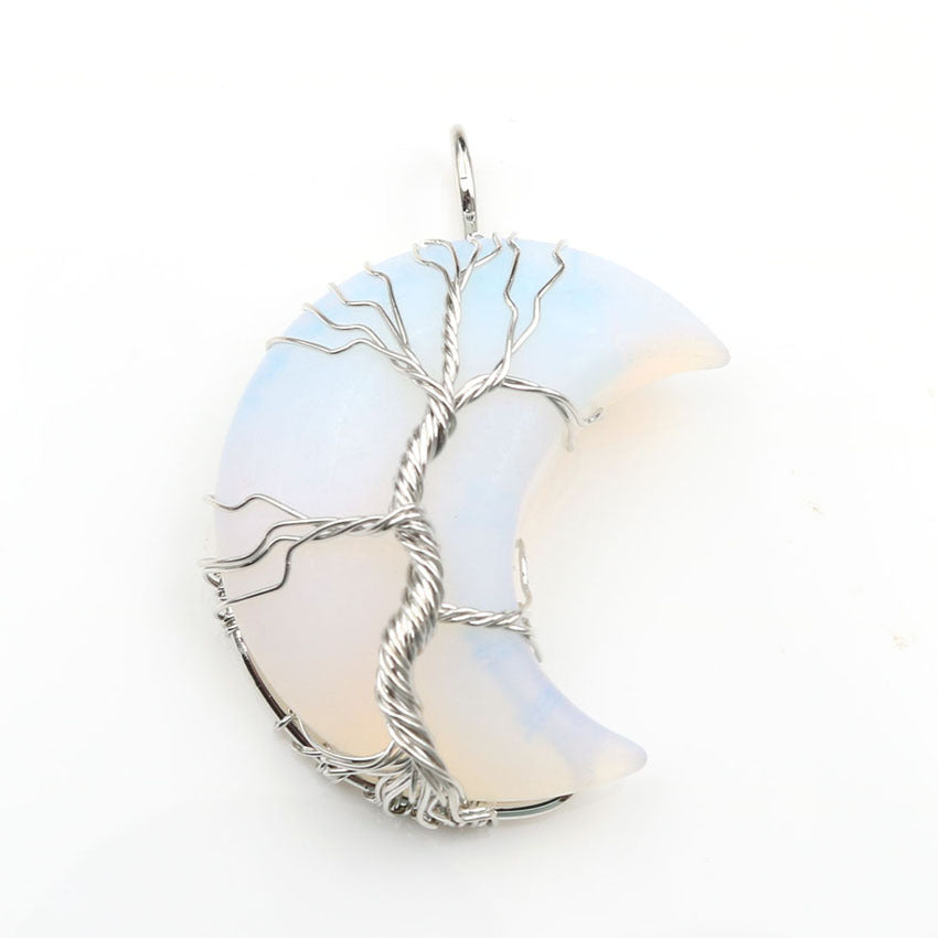 Collier avec pendentif arbre de vie en cristal | Or