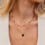 Collier avec pendentif Lucia en noir | Or