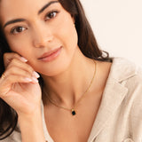 Collier avec pendentif Lucia en noir | Or