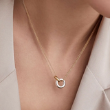 Collier avec pendentif rond géométrique | Or
