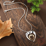 Collier avec un cœur suspendu en deux tons | Or bicolore