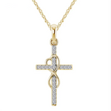 Collier avec un pendentif en forme de croix en acier inoxydable | Or