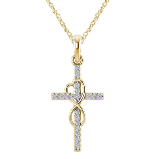 Collier avec un pendentif en forme de croix en acier inoxydable | Or
