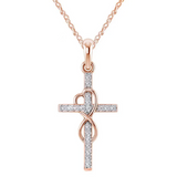 Collier avec un pendentif en forme de croix en acier inoxydable | Or