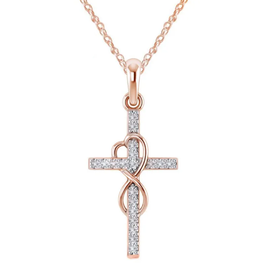 Collier avec un pendentif en forme de croix en acier inoxydable | Or