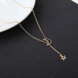 Collier court lune étoile | Or