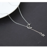Collier court lune étoile | Or