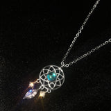 Collier de lune en cristal Pêcheur de rêves | Or blanc