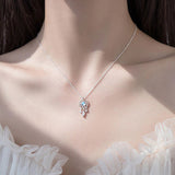 Collier de lune en cristal Pêcheur de rêves | Or blanc