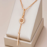 Collier élégant avec cristal rond | Or
