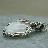 Collier en lune - pendentif en fil | Or