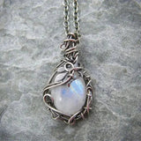 Collier en lune - pendentif en fil | Or