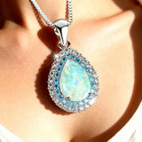 Collier en opale bleue lumineuse | Or