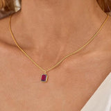 Collier en rubis superposé avec Trombone | Or