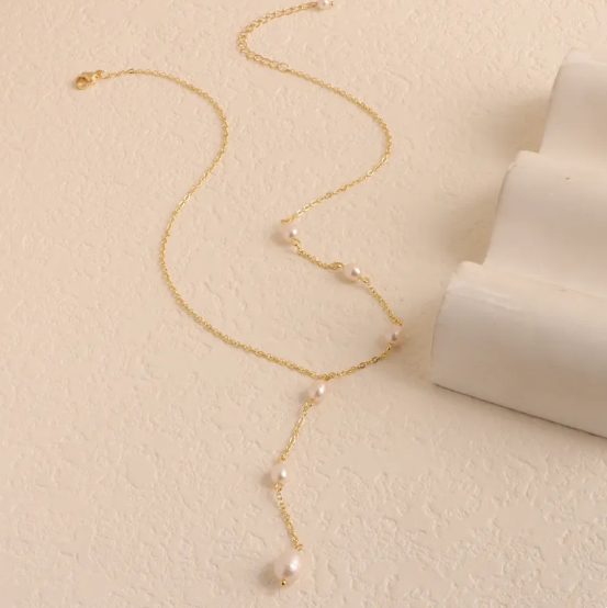 Collier avec perles fraîches | Or
