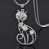 Collier chat à brillants | Or blanc