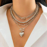 Collier en couches en forme de cœur | Or