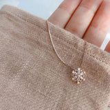 Collier en cristal avec neige brillante | Or rose