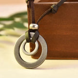 Collier en cuir de style rétro | Or