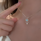 Collier en pierre de lune - Attrape-rêves | Or blanc
