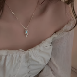Collier en pierre de lune - Attrape-rêves | Or blanc